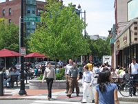 Lafayette Square during the day with pedestrians