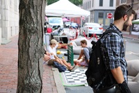 People playing games at PARKing Day 2017