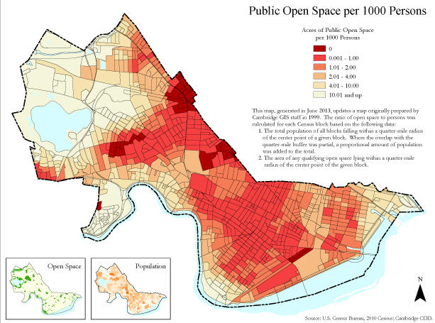 Open Space per 1000 residents in 2010