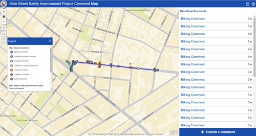 Main Street Public Comment Map