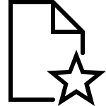 Icon of a piece of paper with a star in the bottom-right corner