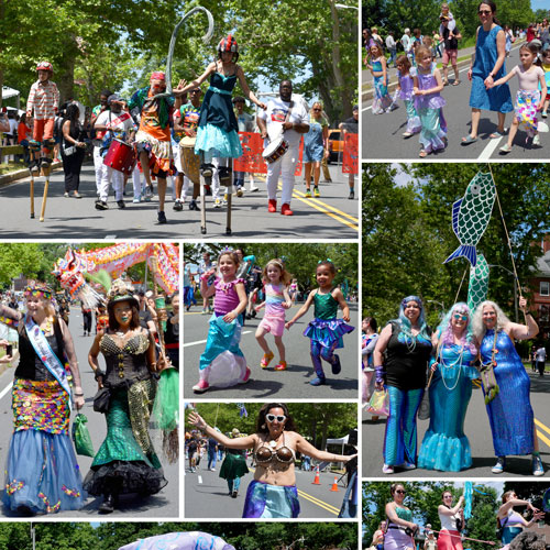 Mermaid Promenade at 2024 Cambridge Arts River Festival.