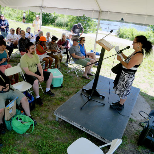 Poetry Stage at 2024 Cambridge Arts River Festival.