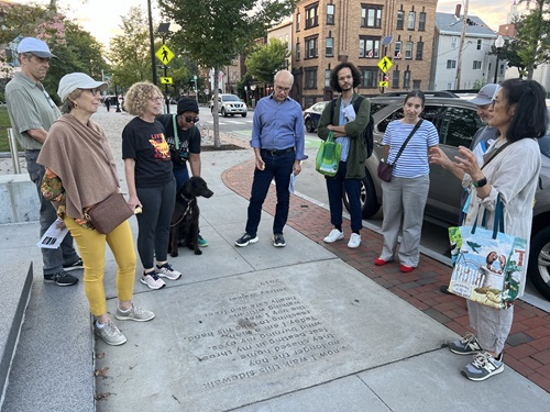 Public Art Commision visit Sidewalk Poetry Site
