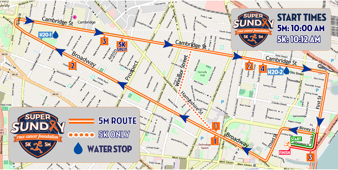 Map of the 2025 Super Sunday Road Race