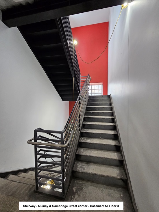 Fire Headquarters Reconstruciton - stairway from basement to floor 3