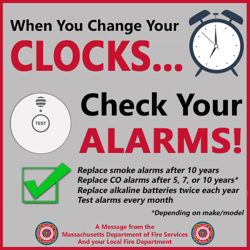 Daylight Savings Time  - change your clocks - check your alarms