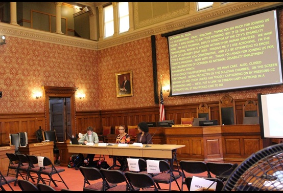 Live captioning in Sullivan Chamber