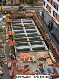 Overhead view of stormwater tank