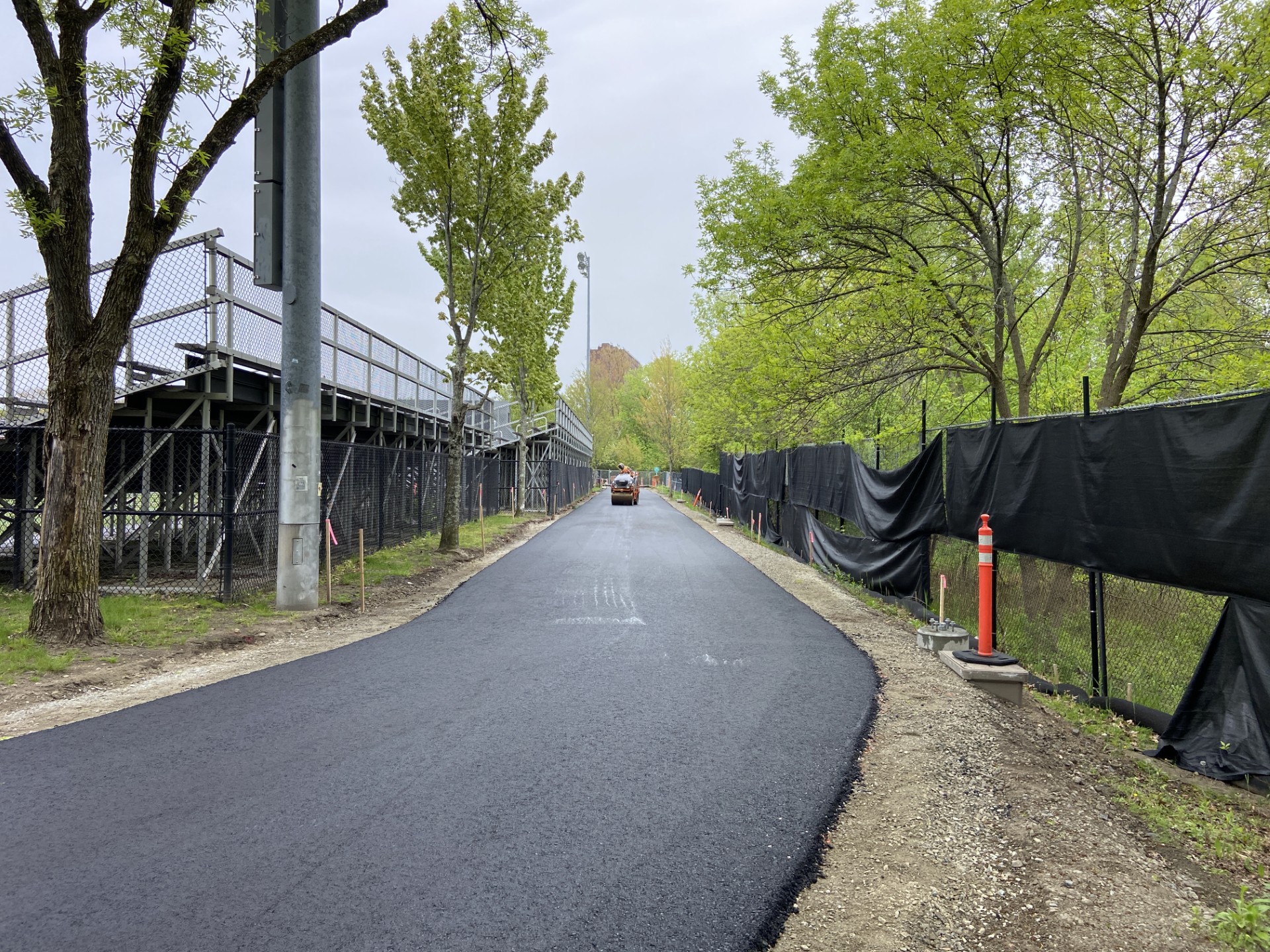 picture of asphalt binder along Linear Path