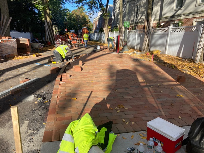 Brick Work at Mass Ave and Cedar Street