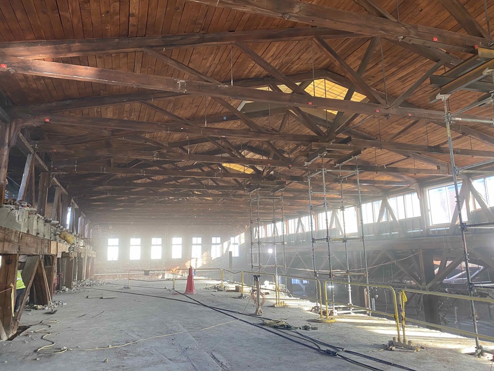 Interior pic of the demolition of the building