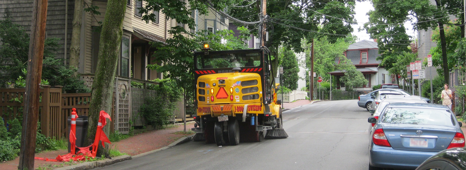 Street Sweeper cleaning roadway