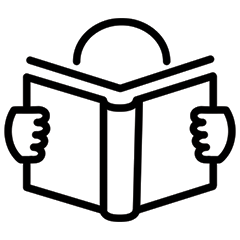 Icon of a person reading a book