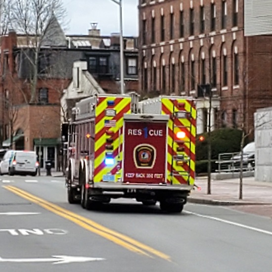 Rescue 1 responding rear view