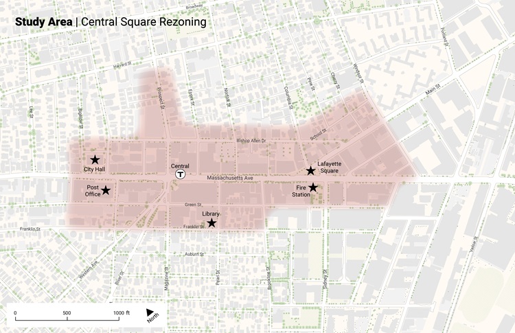Draft Area of Focus for Central Square Rezoning