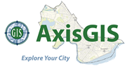 AxisGIS Callout image with title text and a map of Cambridge