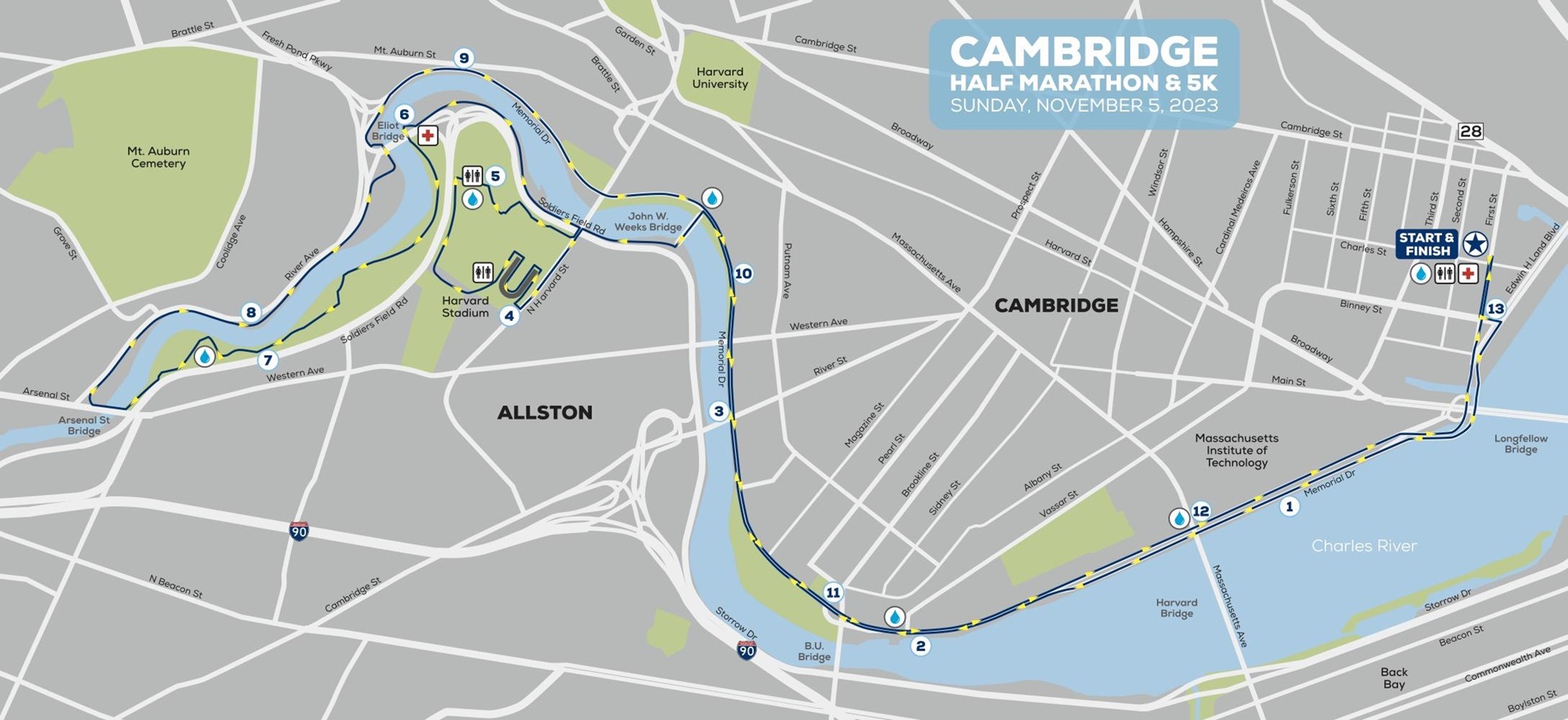 Road Closures for the 2023 Cambridge Half Marathon on Sunday, November 5