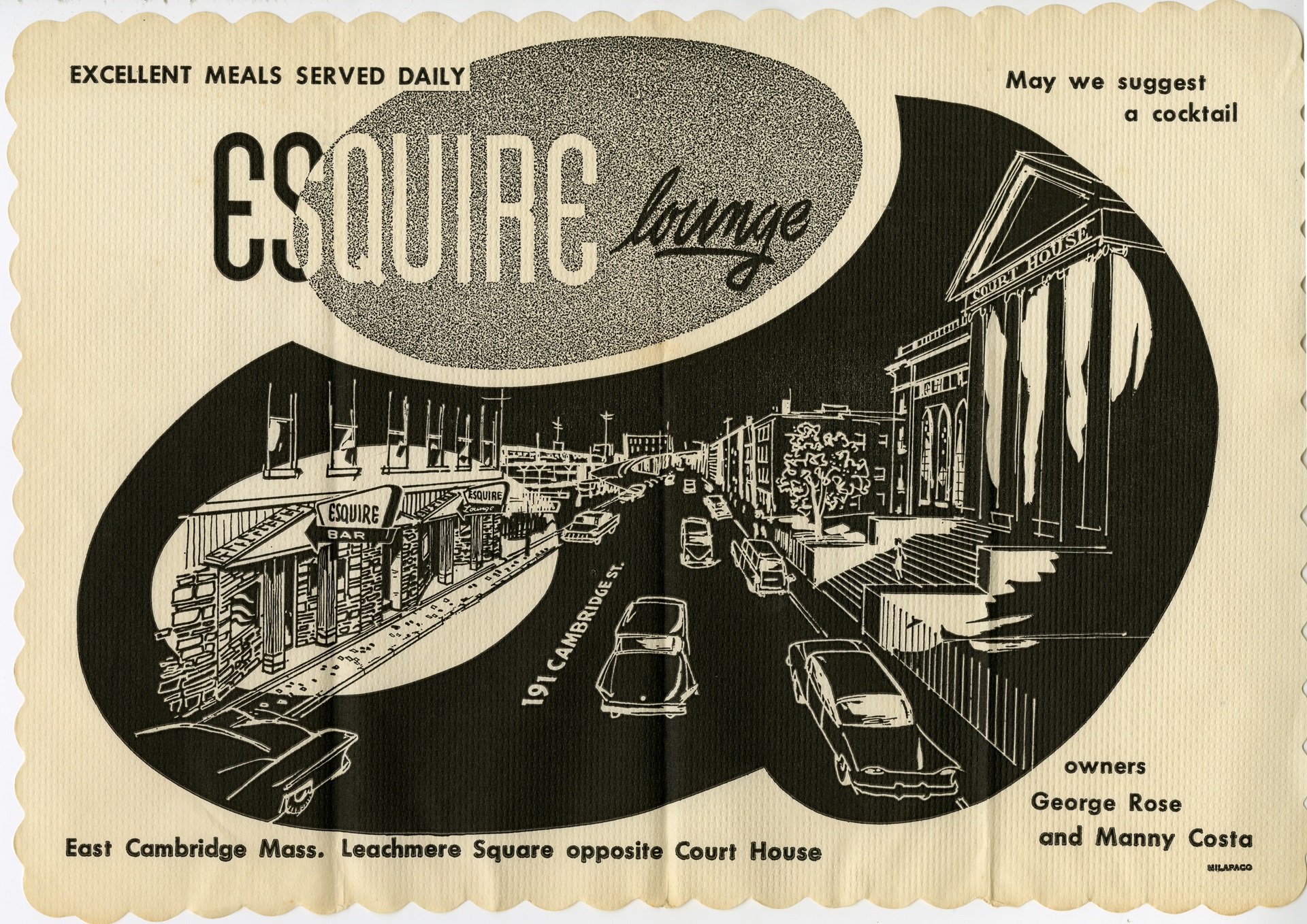 Napkin of Esquire Lounge