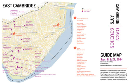 2024 Cambridge Arts Open Studios map to East Cambridge artists.