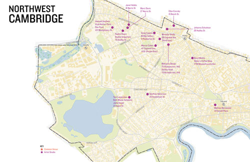 2024 Cambridge Arts Open Studios map to NorthwestCambridge artists.