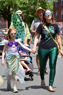 Mermaid Promenade at 2024 Cambridge Arts River Festival. (Greg Cook photo)