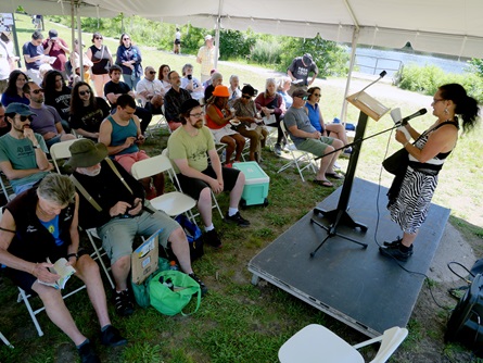 Poetry Stage at the 2024 Cambridge Arts River Festival. (Greg Cook photo)