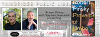 Event image for Robert Pinsky in conversation with Stephen Greenblatt (Main)