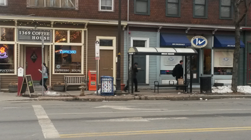 Street view of Massachusetts Ave, showing 1639 Coffee House