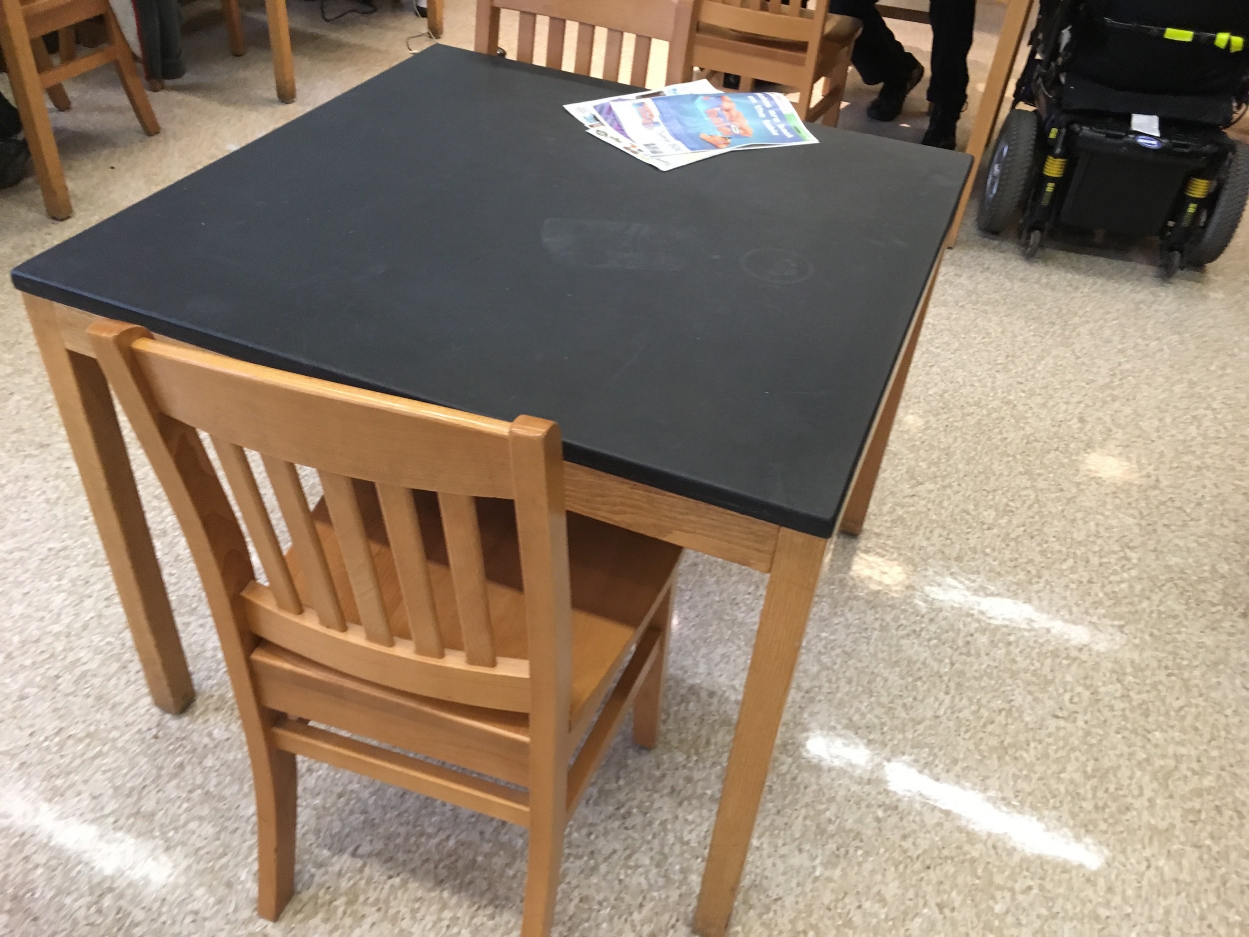 Table and chairs at Central Squate Library