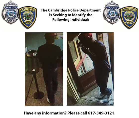 Cambridge Police Seeking to Identify Reported Armed Robbery Suspect 