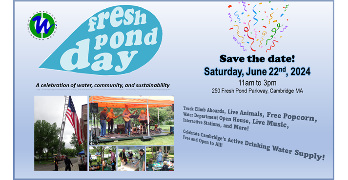 A save the date with the Fresh Pond Day logo