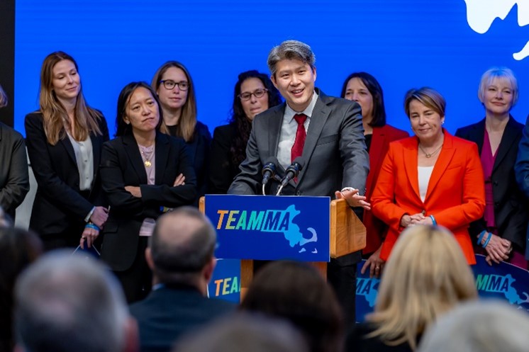 Picture of City Manager speaking at a ceremonial signing.